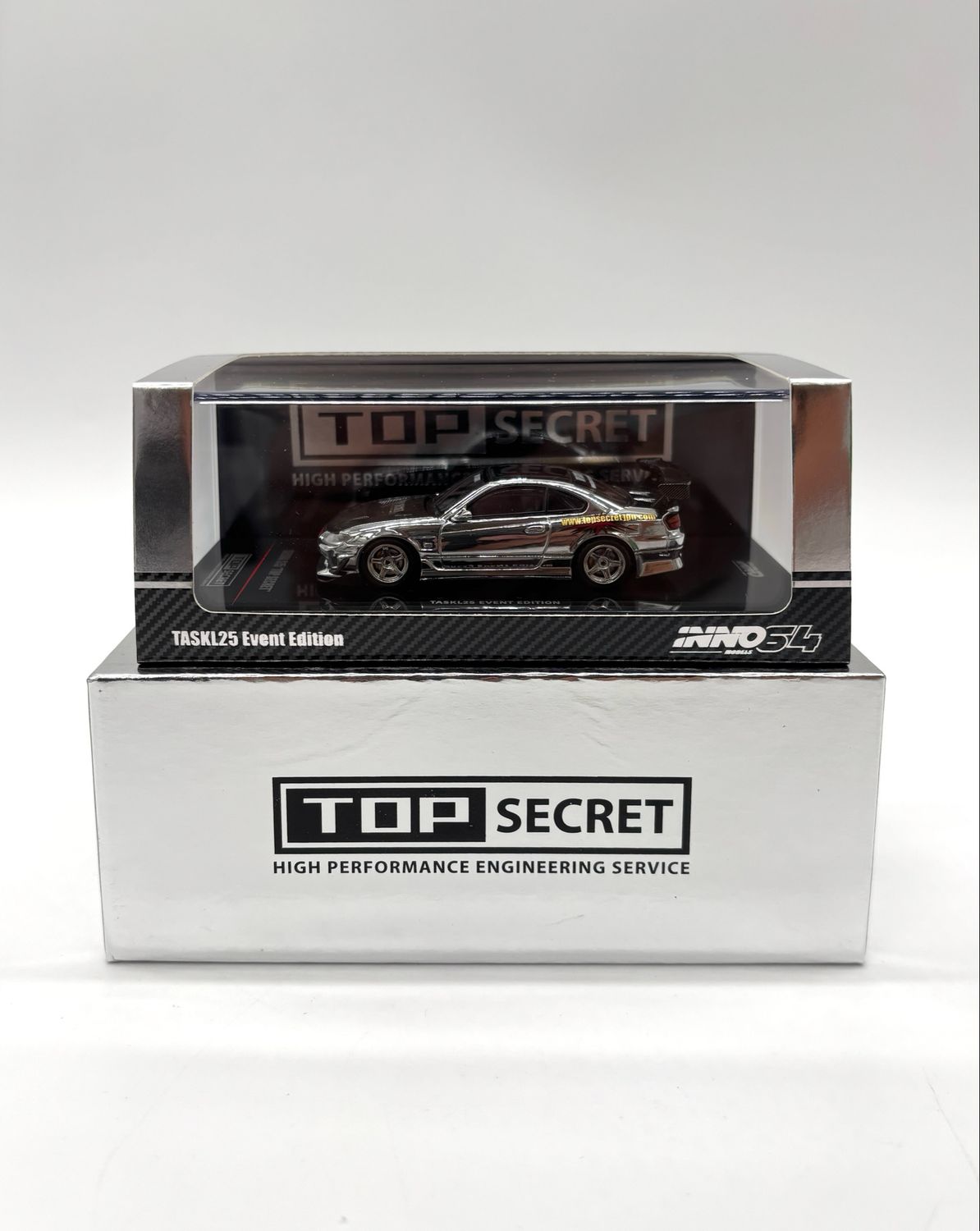 [UNSEALED] INNO64 Top Secret Nissan Silvia S15 Silver Chrome | 2025 Tokyo Auto Salon TAS KL