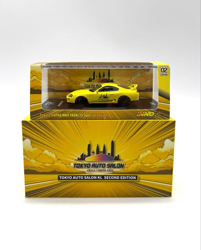 [UNSEALED] INNO64 x TASKL Matte Frost Yellow Toyota Supra MK4 | 2025 Tokyo Auto Salon TAS KL