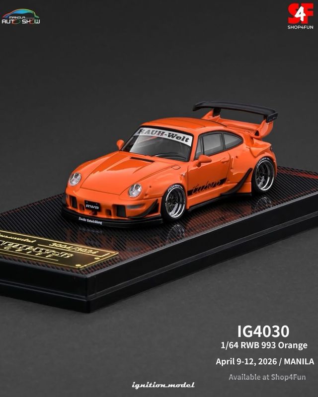 [PREORDER] Ignition Model x Shop4fun 1/64 RWB 993 Orange | 2026 Manila Autoshow