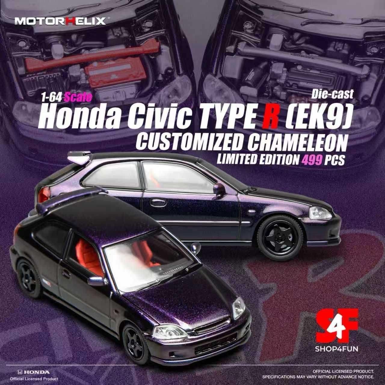 [PREORDER] Motorhelix x Shop4fun Honda Civic Type R (EK9) Customized Chameleon
