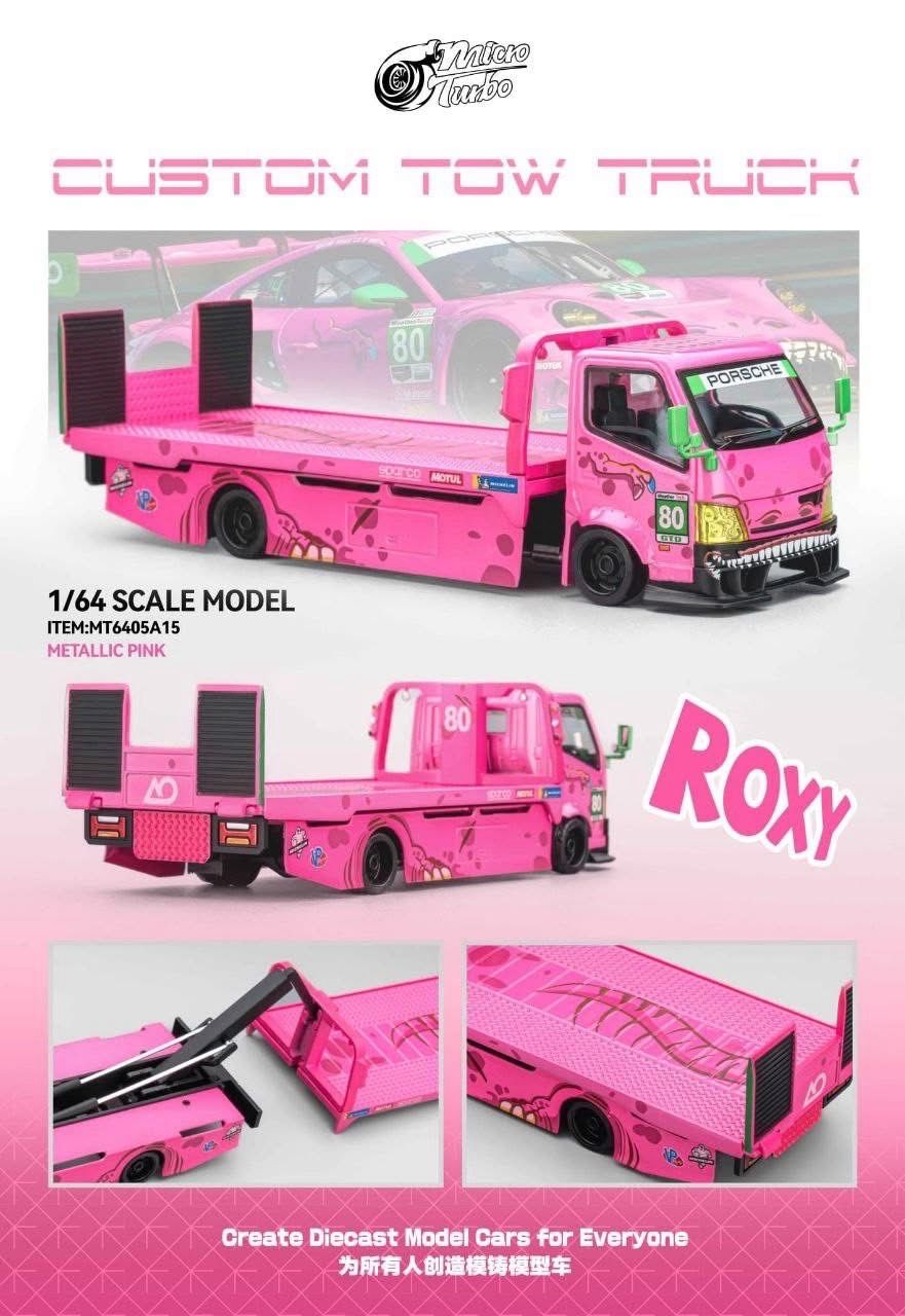 [PREORDER] MicroTurbo 1/64 300 Series II Custom Tow Truck Roxy Livery Pink