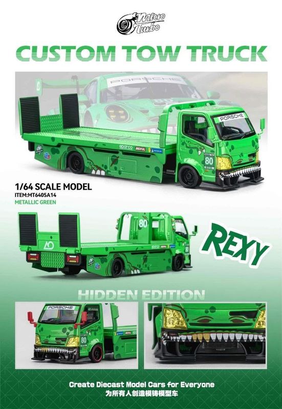 Mega Gear 1/64 300 Series II Custom Tow Truck Rexy Livery Green | Chance of Chase