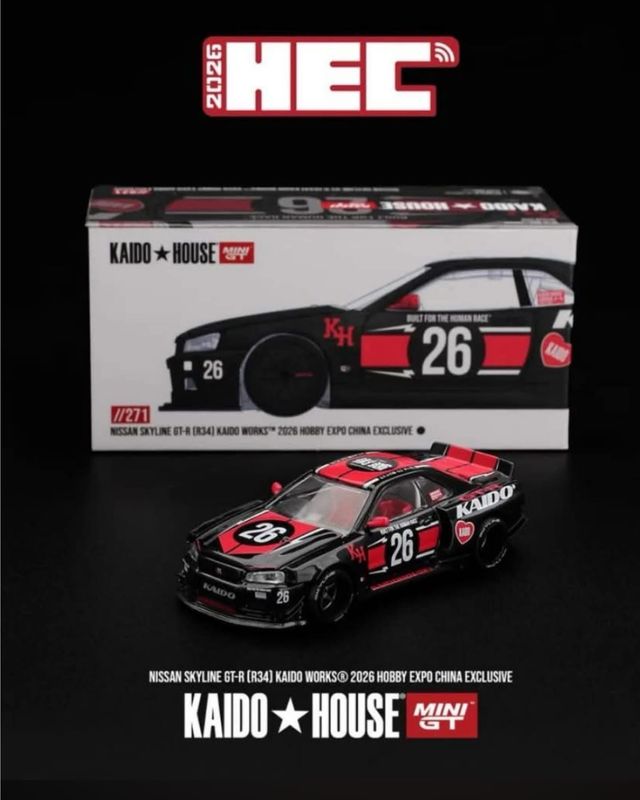[PREORDER] KAIDOHOUSE Nissan Skyline GT-R (R34) Kaido Works #26 (KHMG271) | 2026 Hobby Expo China