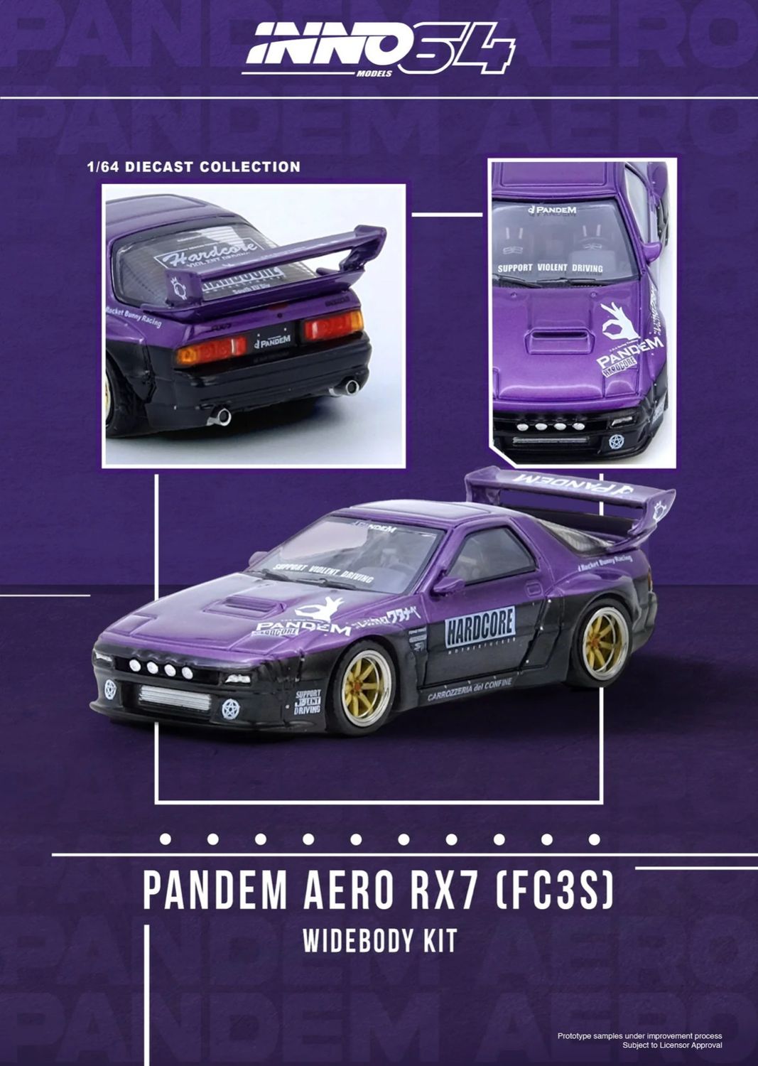 INNO64 Mazda RX-7 (FC3S) “Pandem Rocket Bunny” Purple INNO64 Mazda RX-7 (FC3S) “Pandem Rocket Bunny” Purple