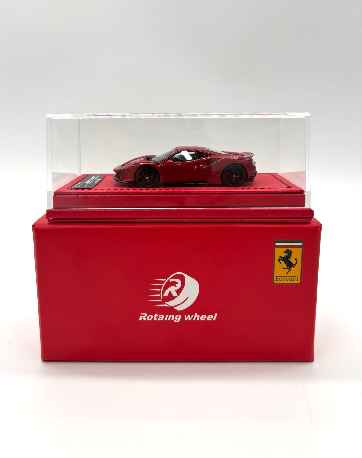 Rotaing Wheels Resin Model 1/64 Ferrari 488 Pista Red