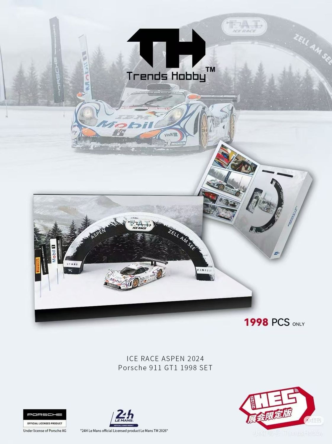 [PREORDER] Trends Hobby ICE RACE ASPEN 2024 Porsche 911 GT1 1998 Set | 2026 Hobby Expo China