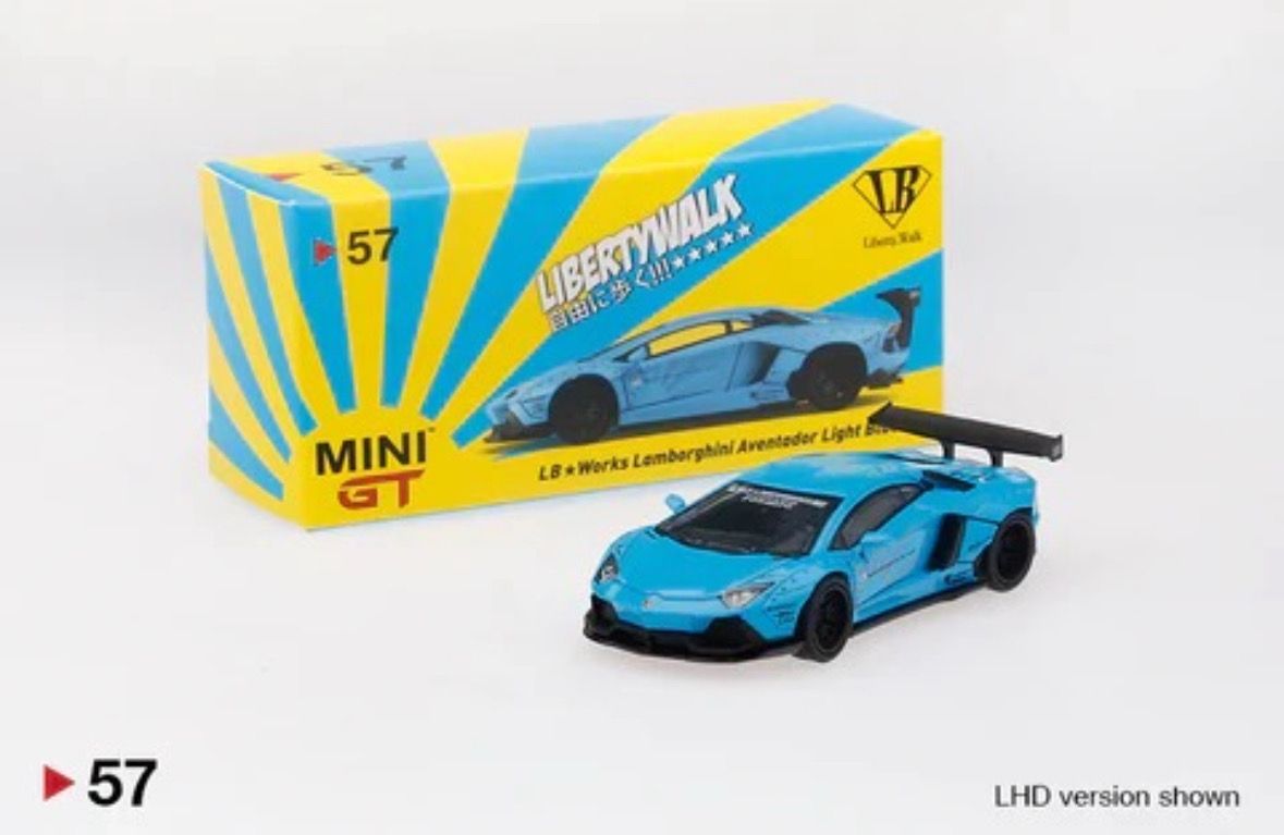 #57 MINI GT LB★WORKS Liberty Walk Lamborghini Aventador Light Blue #57 MINI GT LB★WORKS Liberty Walk Lamborghini Aventador Light Blue