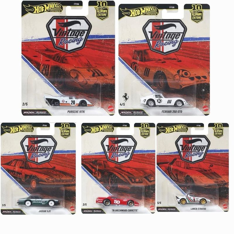 [PREORDER] Hot Wheels Premium Car Culture Vintage Racing 10th Anniversary Set of 5 | Chance of Chase