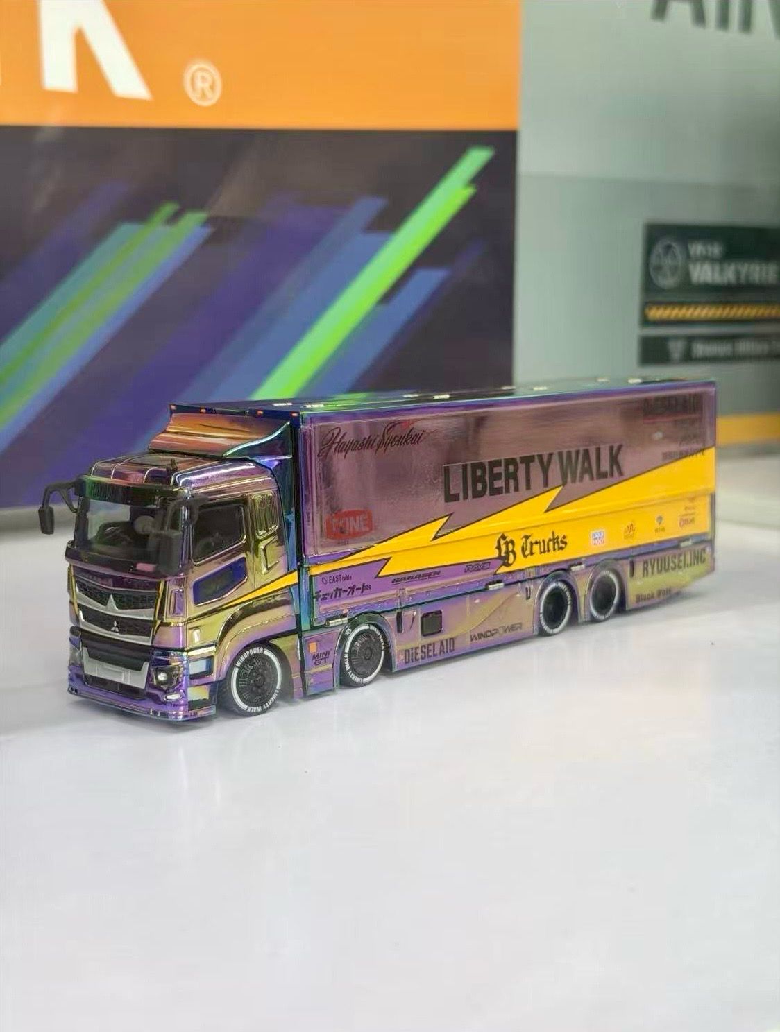 [PREORDER] GCD x Liberty Walk Mitsubishi Fuso LBWK Truck Electroplated Chameleon Purple | 2026 Hobby Expo China