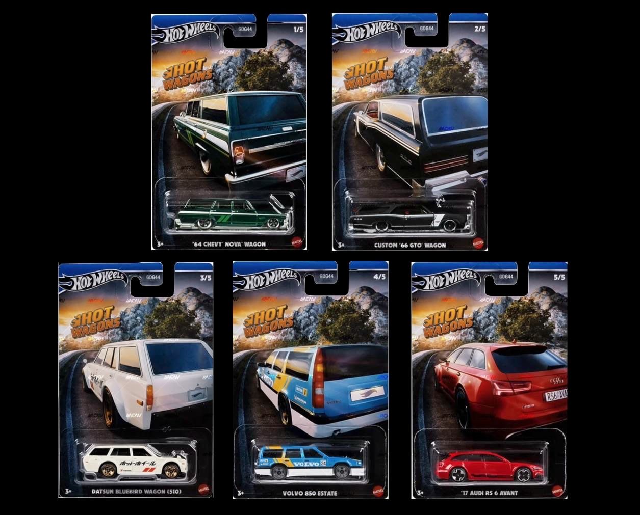 Hot Wheels Silver Series Hot Wagons Set of 5