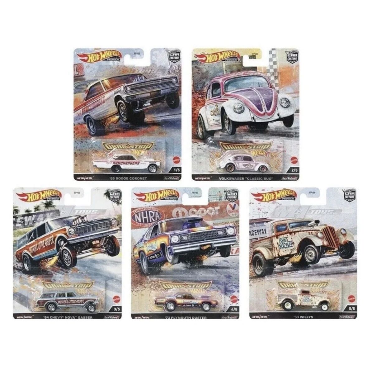 Hot Wheels Premium Car Culture Dragstrip Demons Set of 5