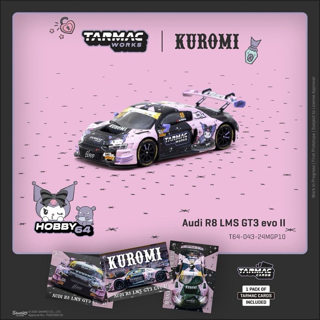 Tarmac Works Audi R8 LMS GT3 Evo II Kuromi Livery with Exclusive Card Pack