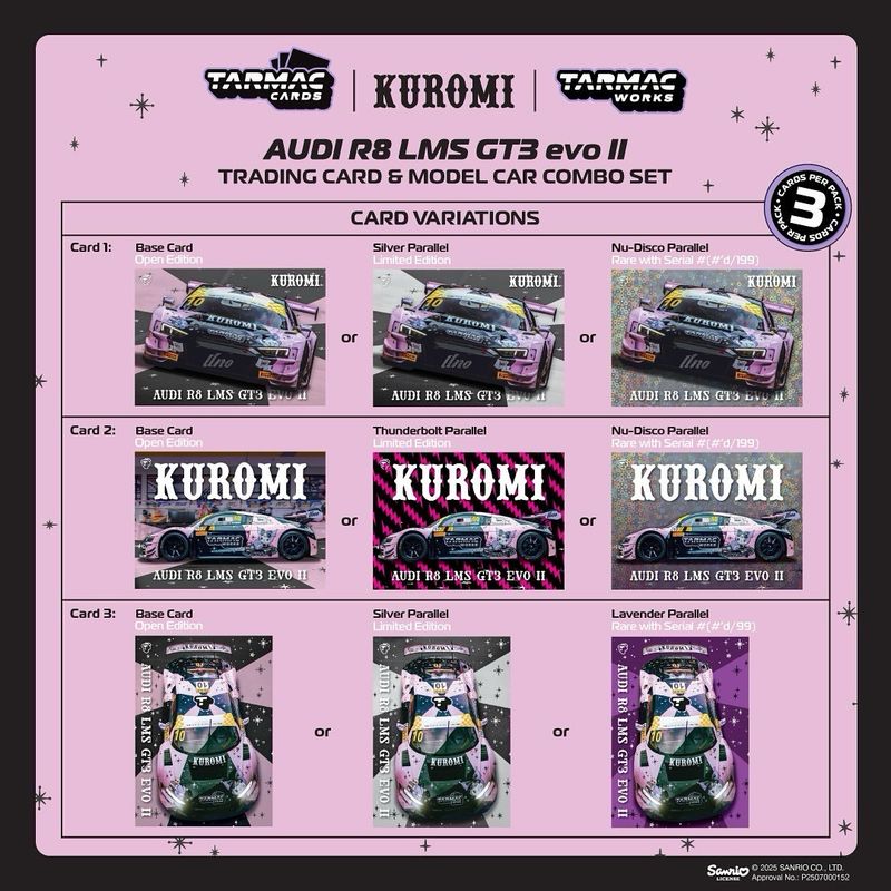 Tarmac Works Audi R8 LMS GT3 Evo II Kuromi Livery with Exclusive Card Pack