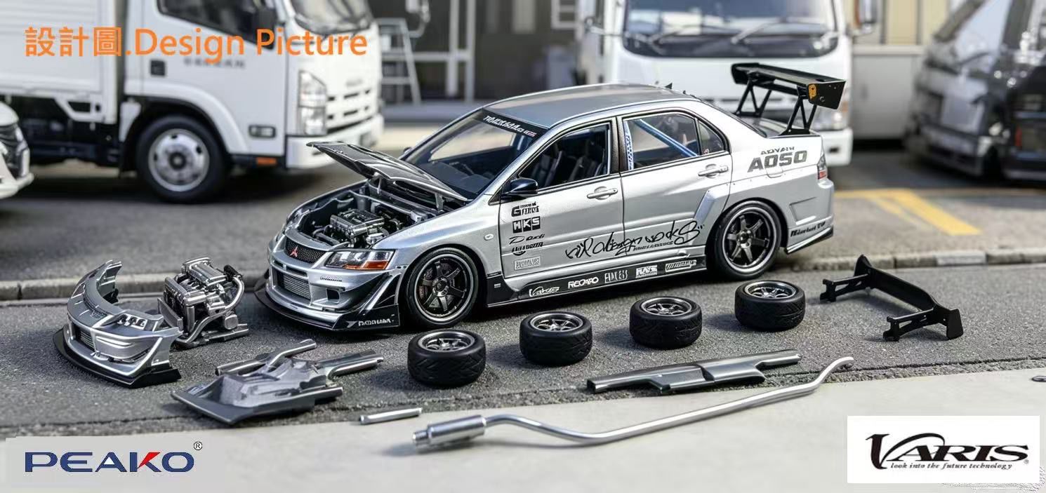 [PREORDER] Peako Model x PP Model Lancer Evolution IX Varis Silver