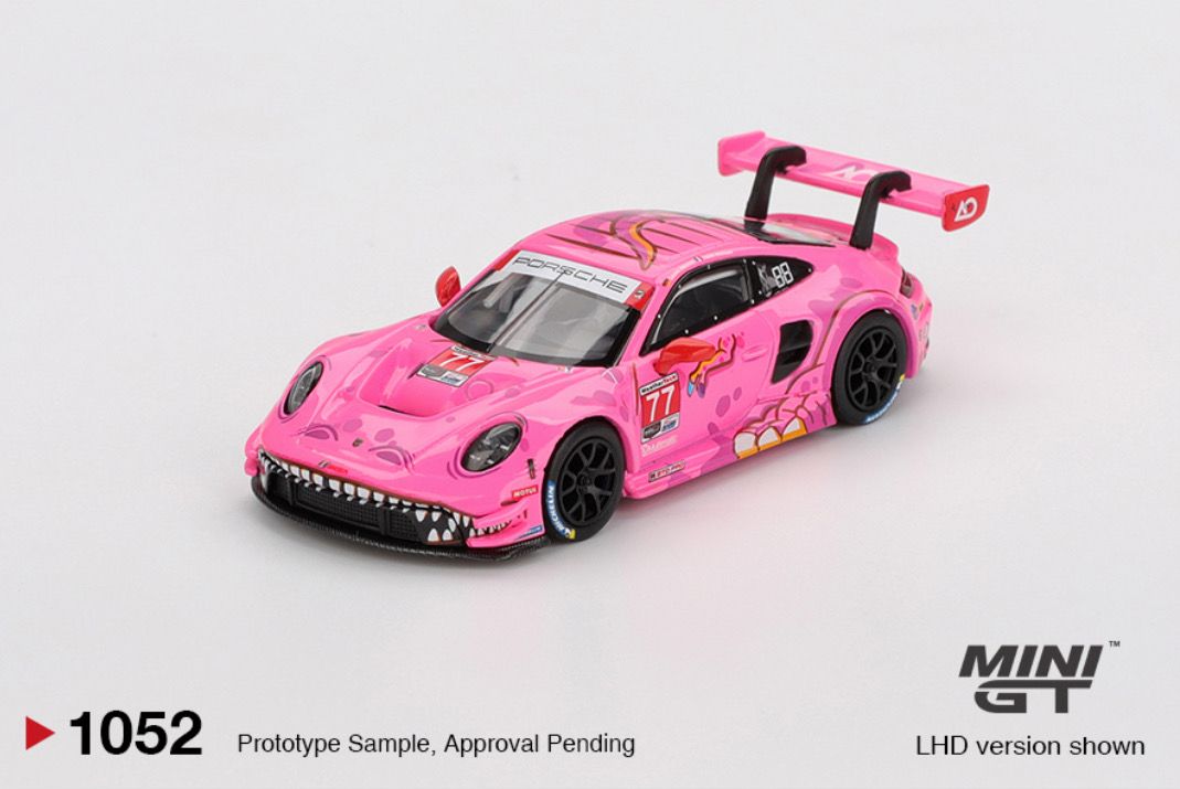 #1052 MINI GT x AO Racing x IMSA Porsche 911 GT3 R #77 2024 IMSA Road America