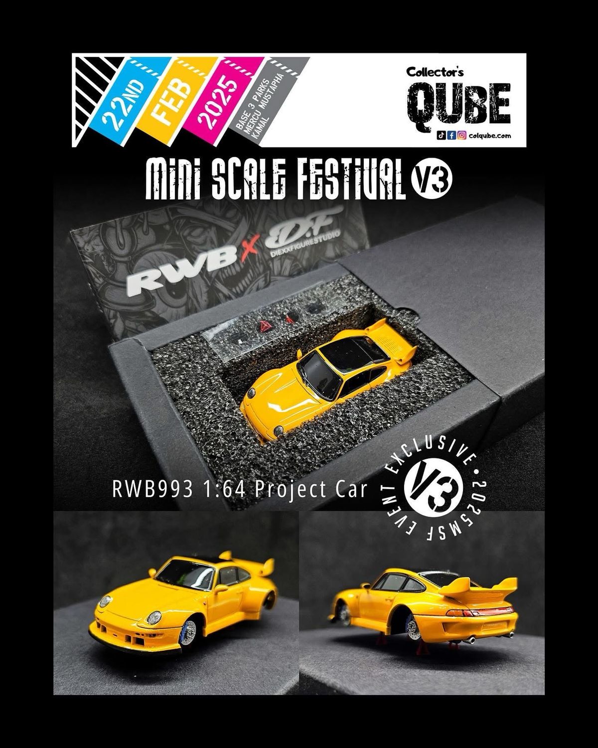 RWB x DIEXXFIGURESTUDIO RWB 993 Zen Bahama Yellow Custom with Figurine Set | 2025 Mini Scale Festival V3