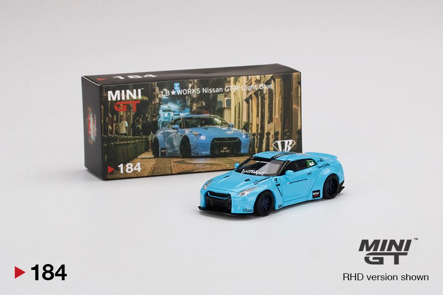 [UNSEALED] #184 MINI GT LB★WORKS Nissan GT-R Light Blue