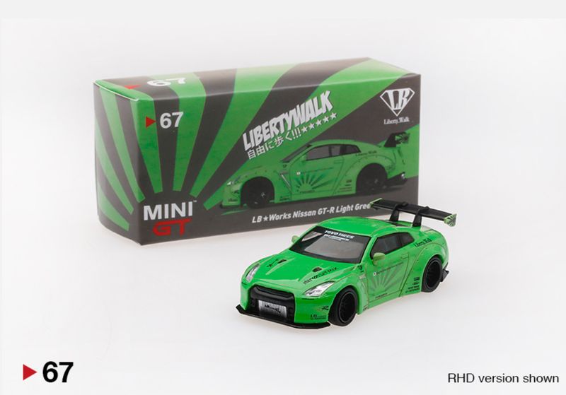 [UNSEALED] #67 MINI GT LB★WORKS Nissan GT-R (R35) Light Green