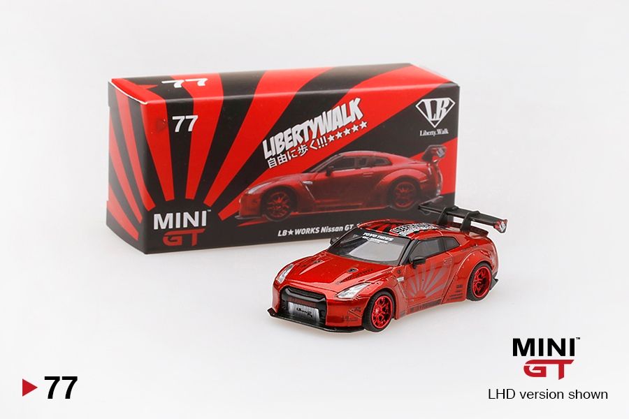 [UNSEALED] #77 MINI GT LB★WORKS Nissan GT-R Candy Red