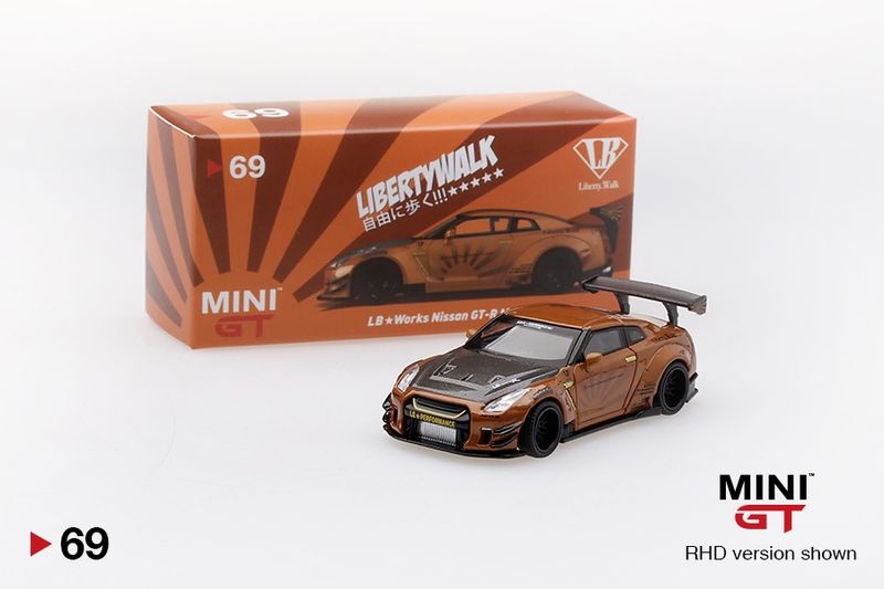 [UNSEALED] #69 MINI GT LB★WORKS Nissan GT-R Metallic Brown