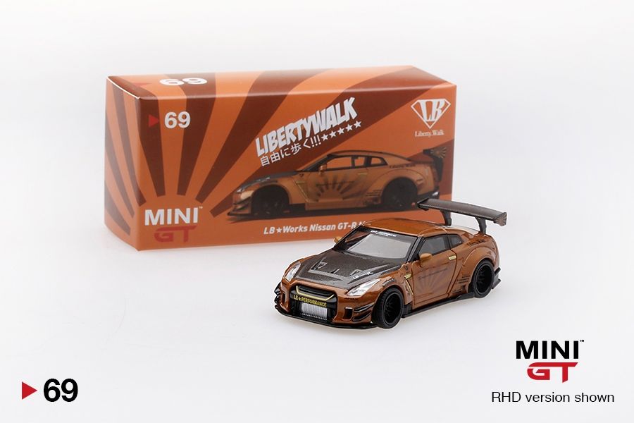 [UNSEALED] #69 MINI GT LB★WORKS Nissan GT-R Metallic Brown
