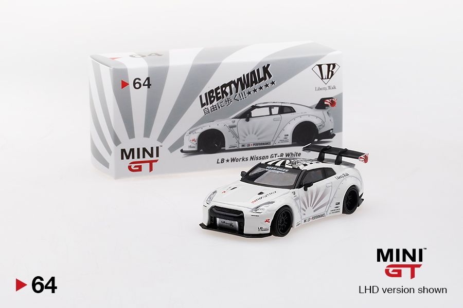 [UNSEALED] #64 MINI GT LB★WORKS Nissan GT-R White