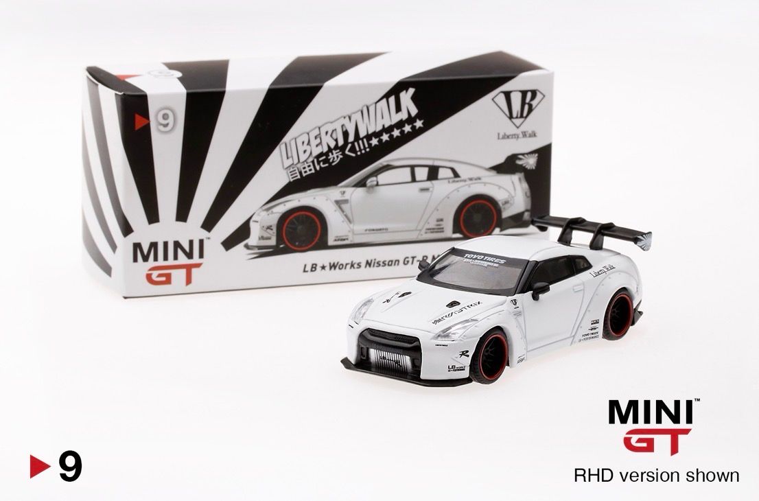 [UNSEALED] #9 MINI GT LB★WORKS Nissan GT-R Matte White
