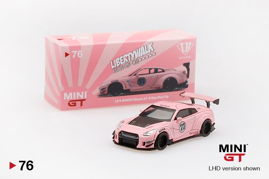 [UNSEALED] #76 MINI GT LB★WORKS Nissan GT-R Pink Pig