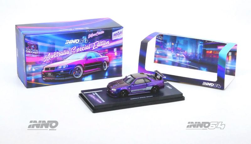[UNSEALED] INNO64 Nissan Skyline GT-R34 Purple Australia Exclusive End Game Edition