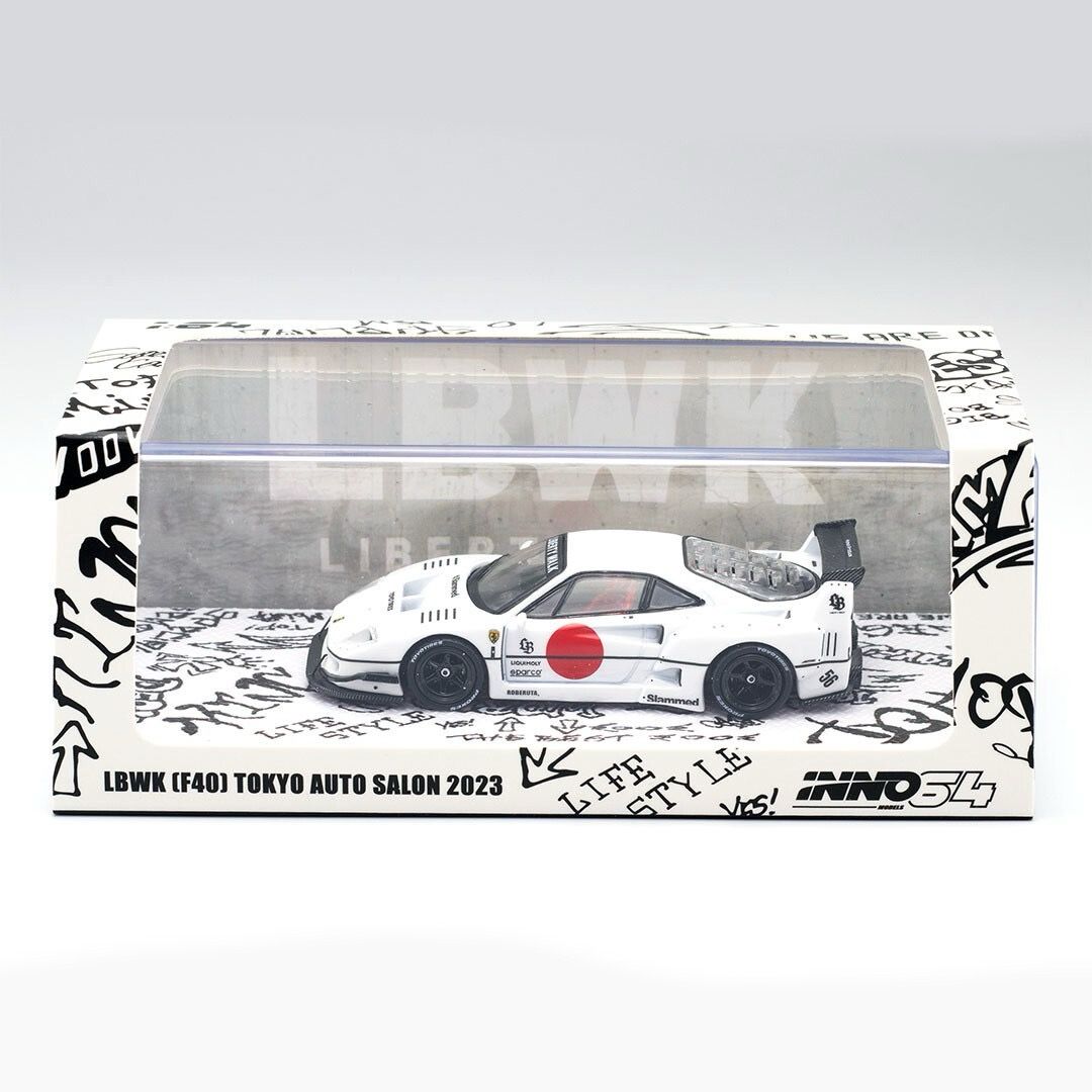 INNO64 LBWK F40 White Japan Flag Emblem | 2023 Tokyo Auto Salon