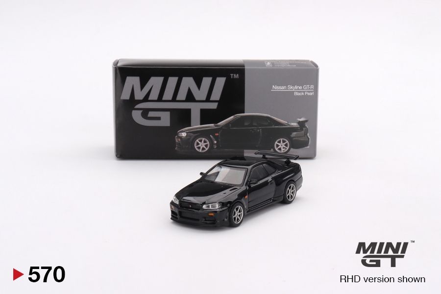#570 MINI GT Nissan Skyline GT-R (R34) V-Spec Black Pearl