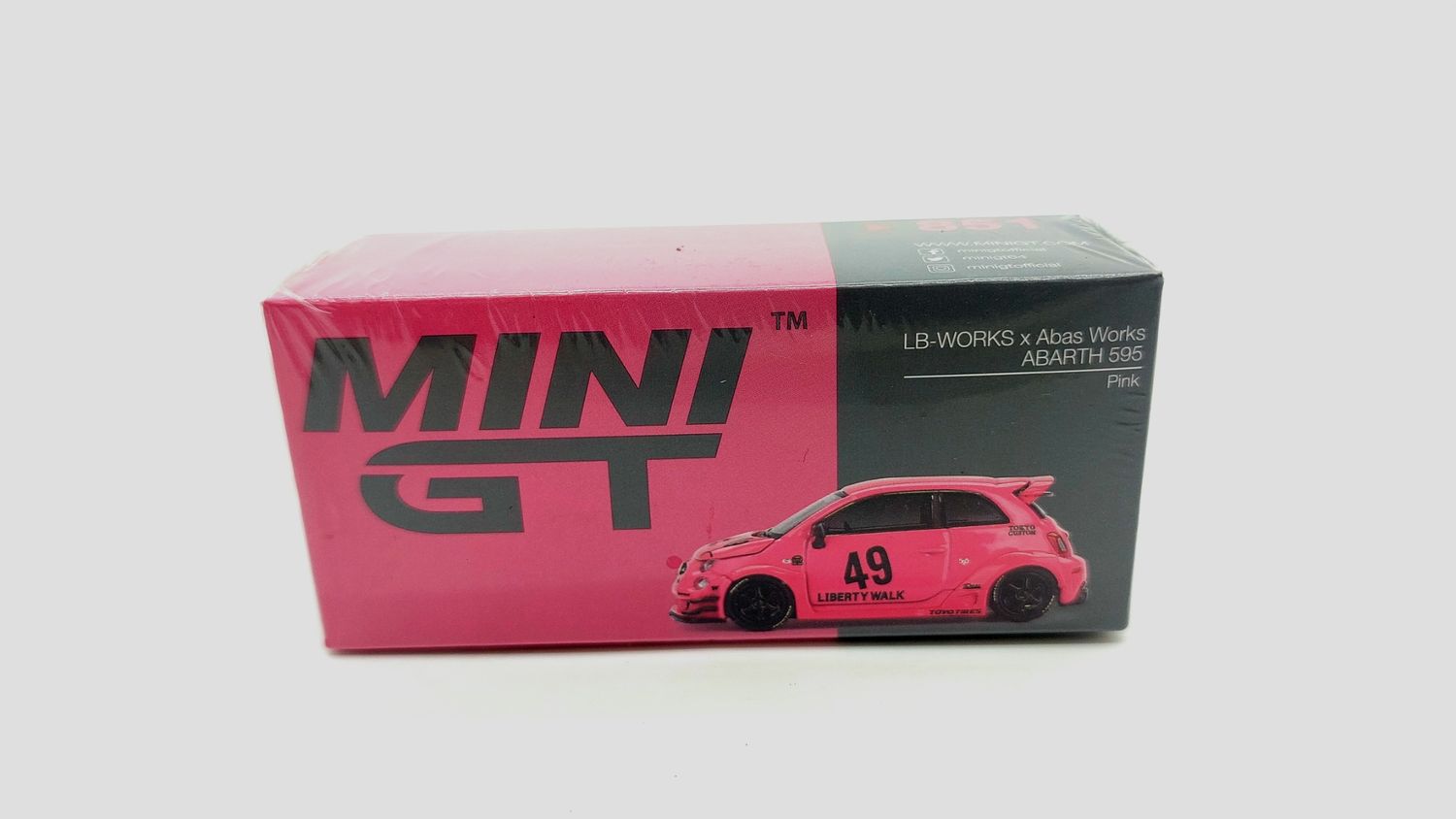 #851 MINI GT ABARTH 595 LB-WORKS x Abas Works Pink