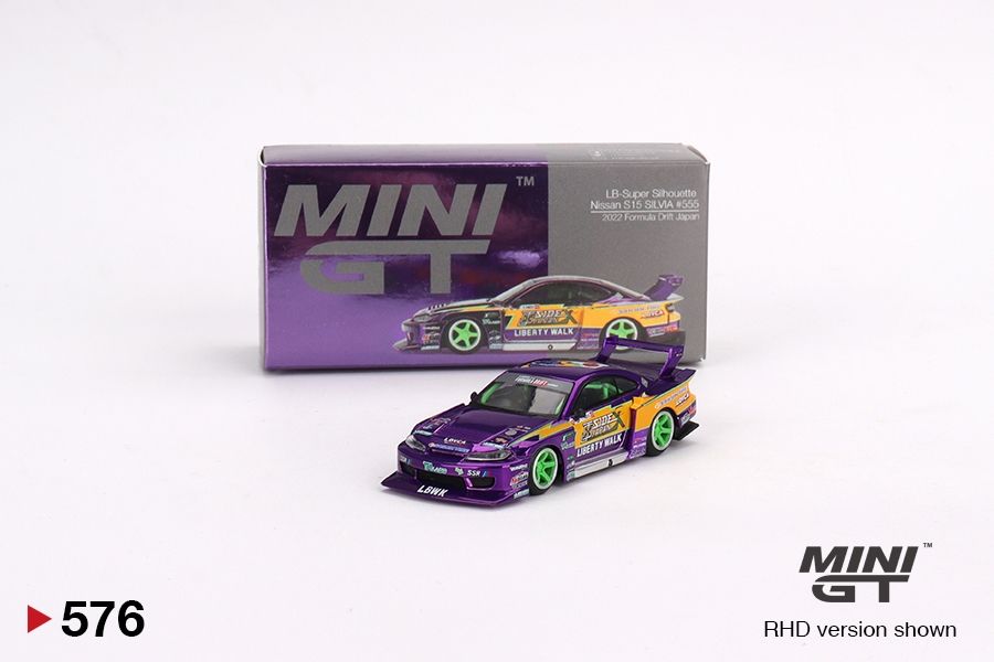 #576 MINI GT LB-Super Silhouette Nissan S15 SILVIA #555 2022 Formula Drift Japan