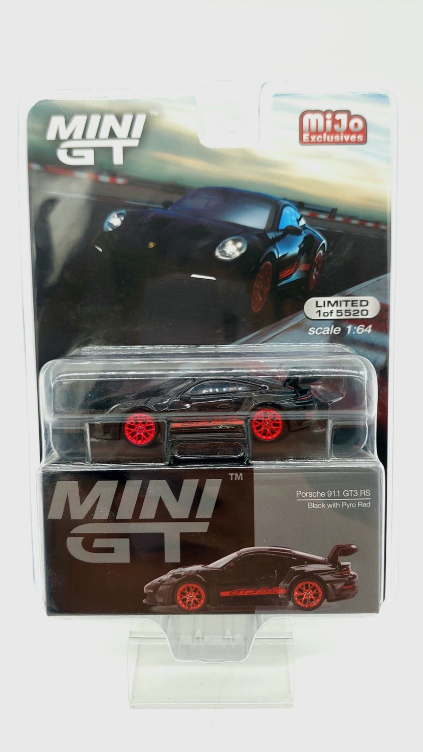 #681 MINI GT Porsche 911 (992) GT3 RS Black with Pyro Red | Blister Version