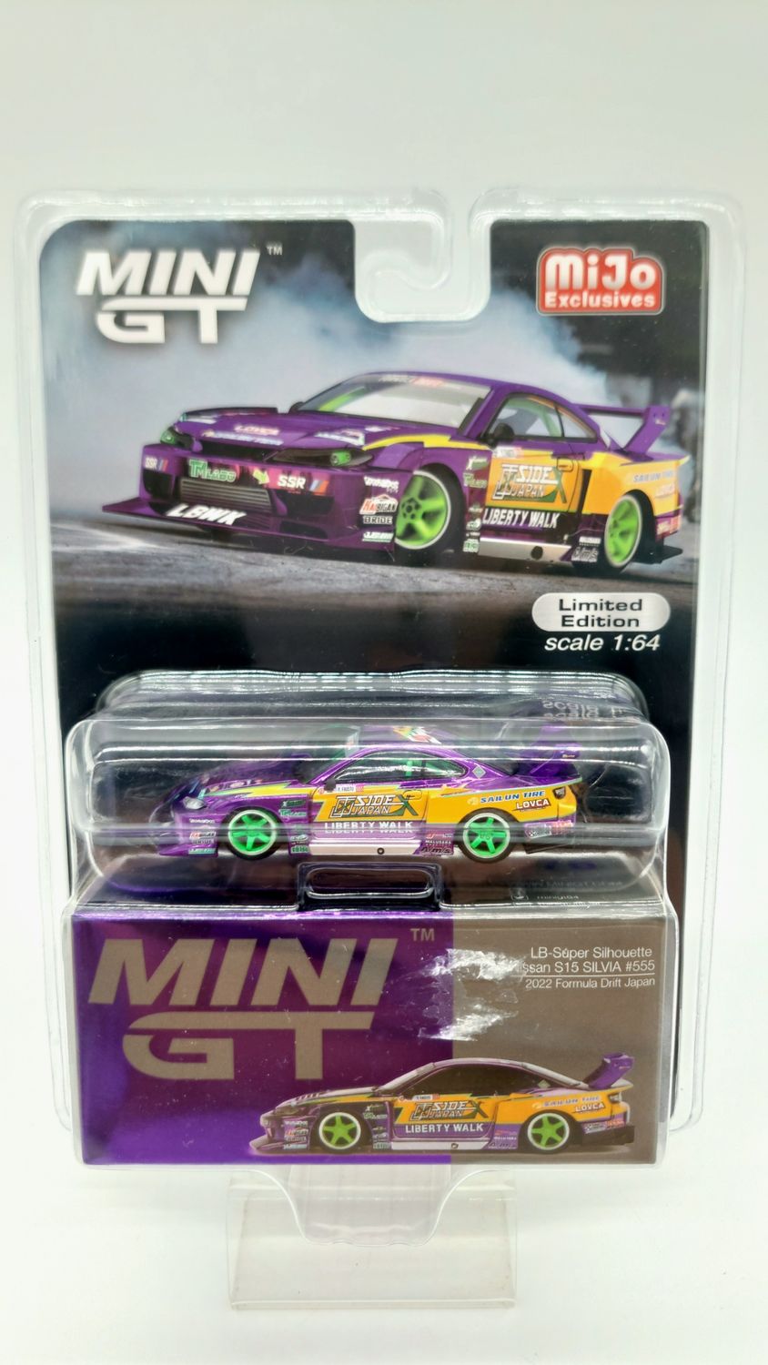 #576 MINI GT LB-Super Silhouette Nissan S15 SILVIA #555 2022 Formula Drift Japan | Blister Version