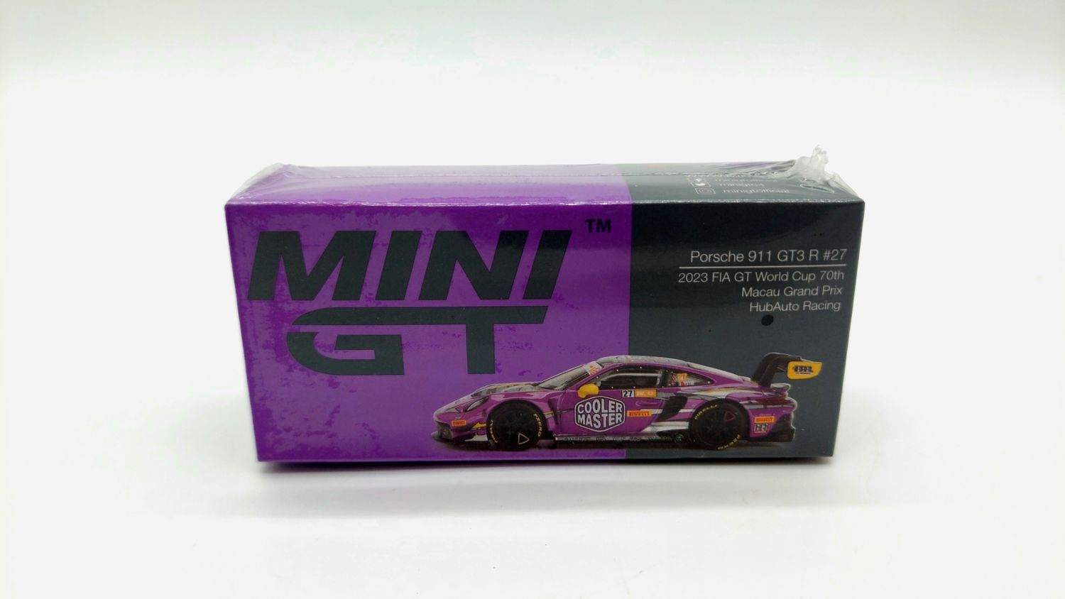 #793 MINI GT Porsche 911 GT3 R #27 HubAuto Racing 2023 FIA GT World Cup 70th Macau Grand Prix