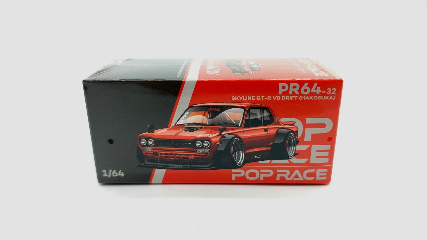POP RACE Nissan Skyline GT-R V8 Drift (Hakosuka) Orange (PR64-32)