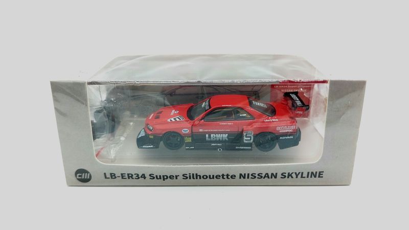 CM Model Nissan Skyline GT-R R34 Super Silhouette ER34 Red #5 CM Model Nissan Skyline GT-R R34 Super Silhouette ER34 Red #5