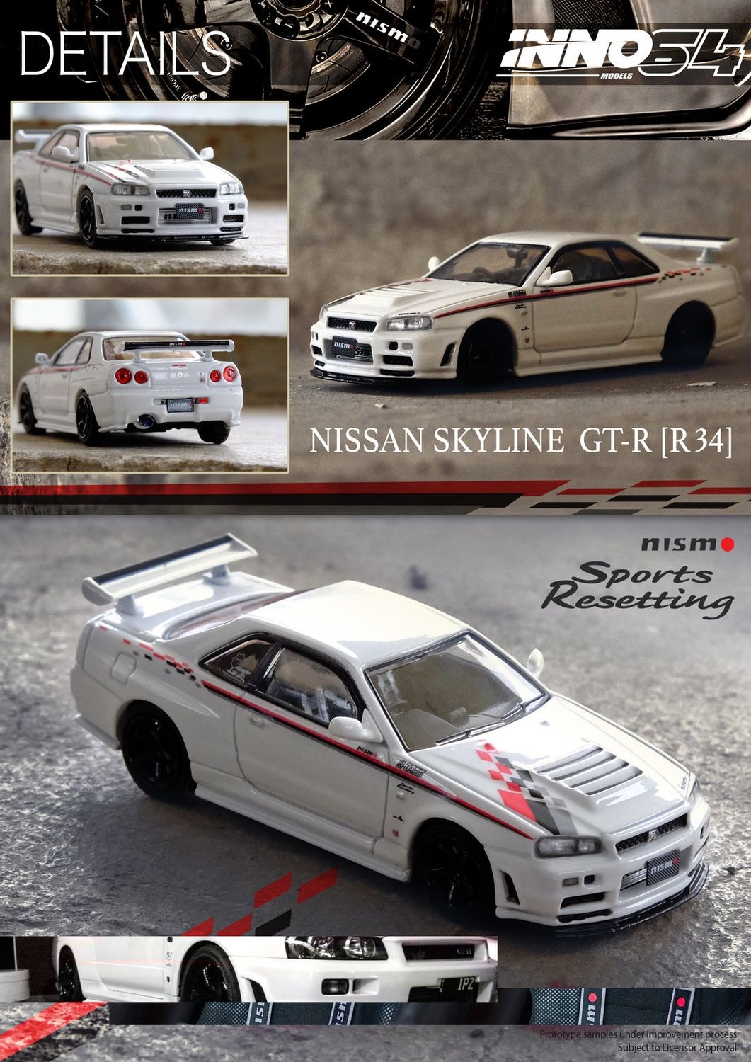 INNO64 Nissan Skyline (R34) Nismo Sports Resetting White
