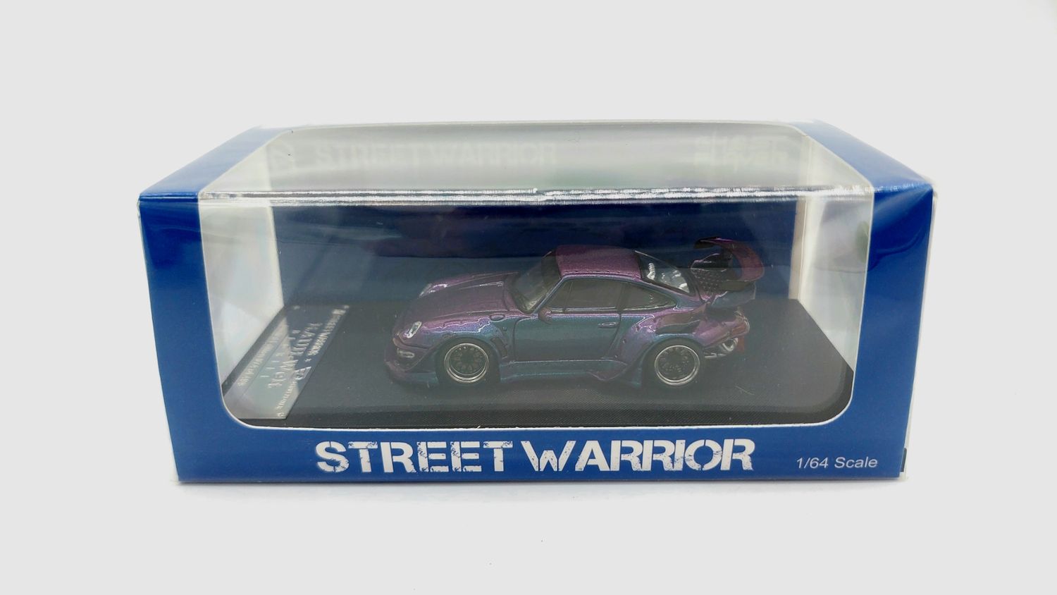 Street Weapon Warrior x Ghost Player 1/64 RWB Porsche 993 Low Wing Spoiler Chameleon