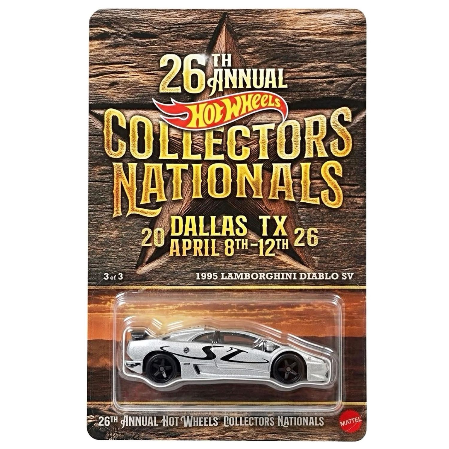 Hot Wheels 1995 Lamborghini Diablo SV Silver | 26th Annual Hot Wheels Collector Nationals