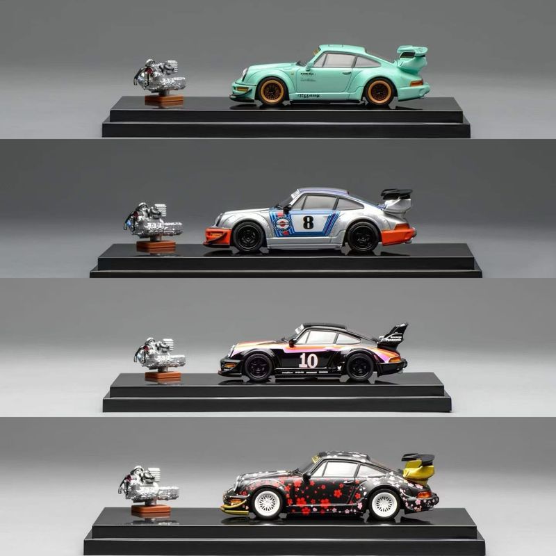 [PREORDER] Motorhelix RWB 964 Tiffany/RWB 964 Martini/RWB 964 #10/RWB 964 Aoki with Magnetic Air-Cooled Engine