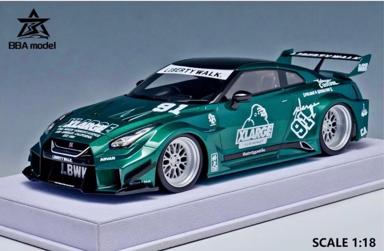BBA 1/18 Liberty Walk x X-LARGE LB-Works R35GT-RR Green