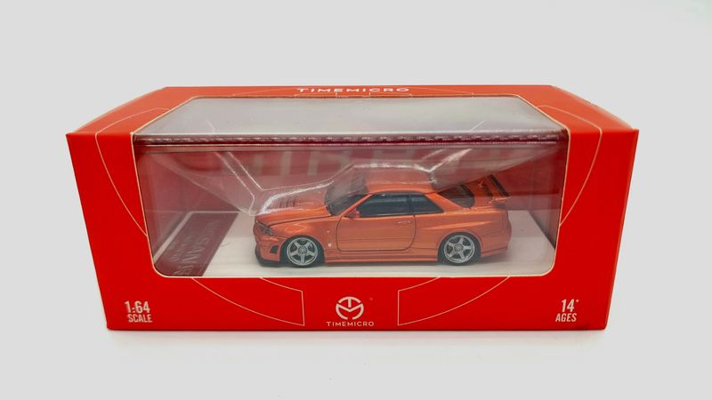 [UNSEALED] Time Micro Nissan Skyline GT-R (R34) Metallic Orange