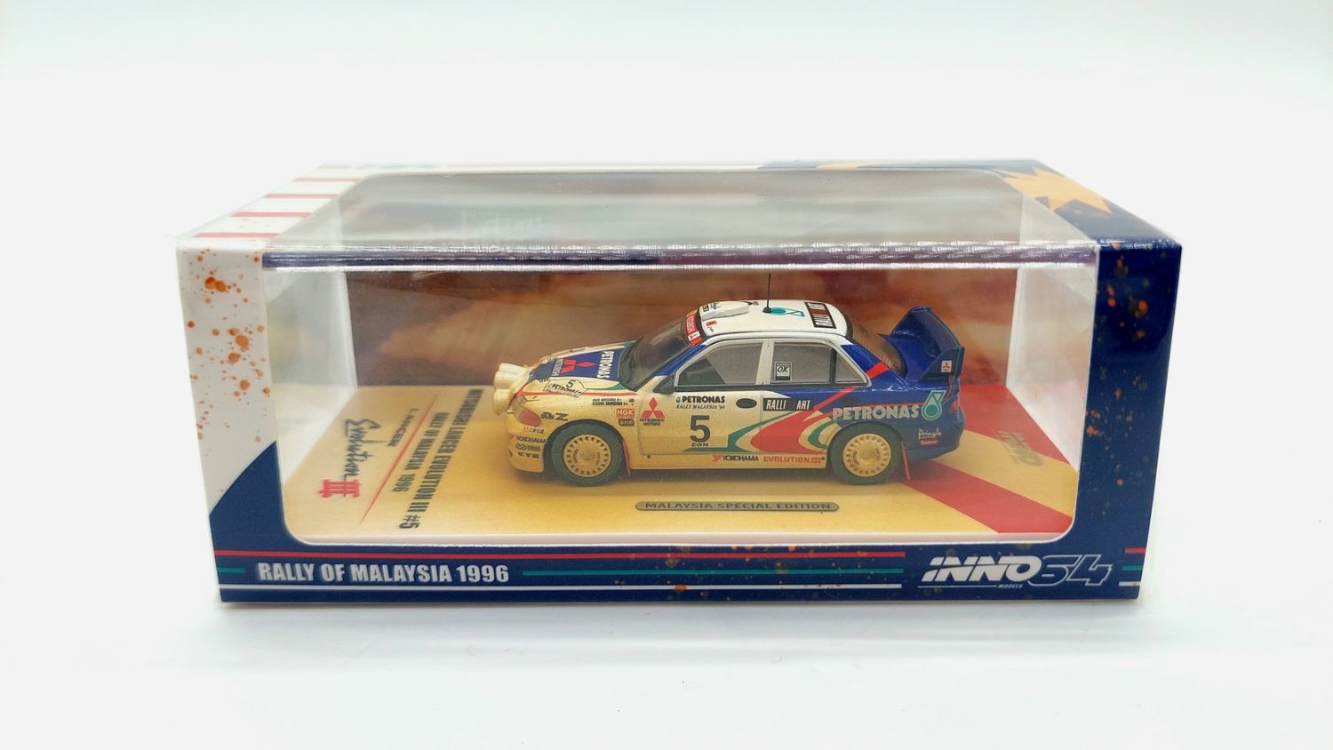 INNO64 Rally of Malaysia 1996 Lancer Evo III #5 with Mud Effect