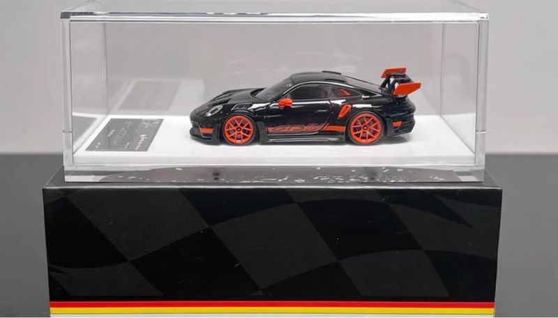 FuelMe 1/64 Porsche 911 GT3 RS Gloss Black with Orange Accents Malaysia Exclusive