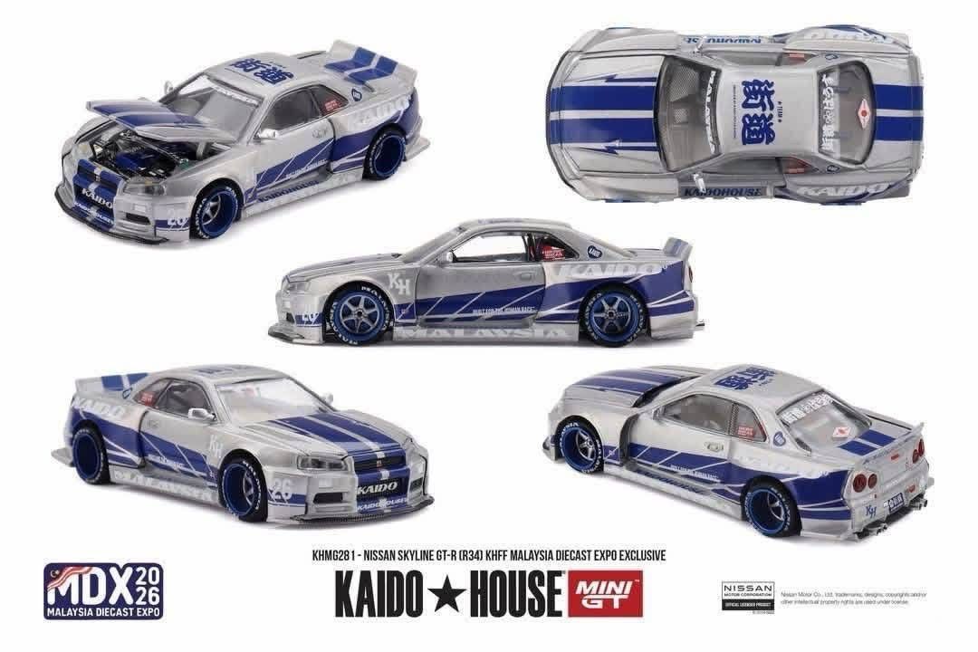 [PREORDER] KAIDOHOUSE Nissan Skyline GT-R (R34) KHFF Brian’s Skyline Livery (KHMG281) | 2026 Malaysia Diecast Expo