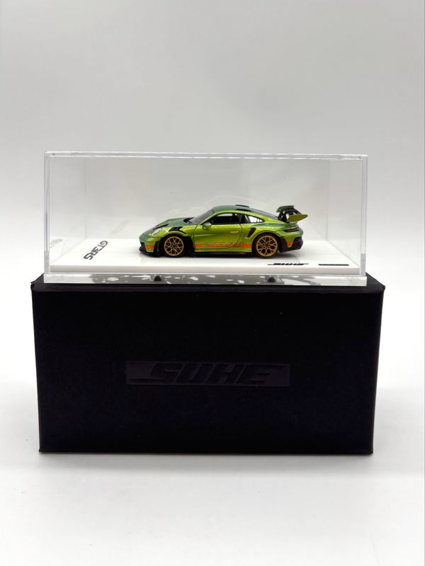 SUHE Model 1/64 Porsche 911 GT3 RS Chrome Green | 2025 Hobby Expo China