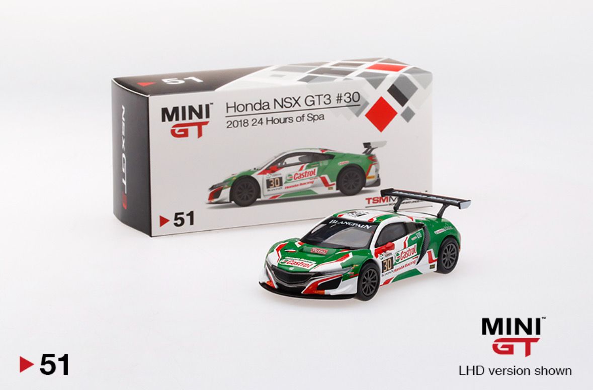 [UNSEALED] #51 MINI GT Honda NSX GT3 #30 2018 24 Hours of Spa