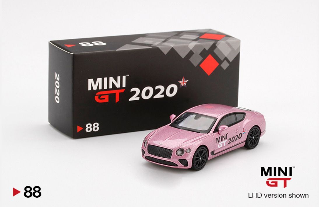 [UNSEALED] #88 MINI GT Bentley Continental GT Passion Pink Gift Car